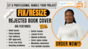 fix, edit, resize book cover, fix rejected book for amazon kdp book formatting