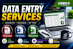data entry, PDF conversion, and excel cleanup