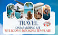 create a travel agent client onboarding kit with welcome pack booking template