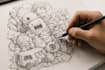 create doodle illustration and hand drawn sketch art