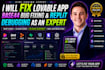 lovable app bug fix, base44 and replit,emegent debugging, rescue mvp as expert