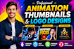 do thumbnail designs and video animations