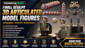 design 3d lego model set, moc articulated toy 3d flexi model