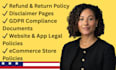 write privacy policy, terms and conditions, and gdpr