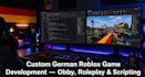 create custom german roblox obby game robolox scripting, map building, roleplay