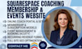 squarespace online coach membership subscription event management website design