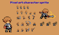 create pixel art sprite sheet animation, top down character sprites