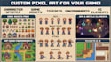 create pixel sprite sheets, pixel game tilesets, sprite sheet animations pixel