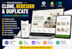 clone, redesign, duplicate wordpress shopify godaddy website