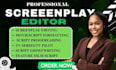 ghostwrite and edit movie script, screenplay, TV series, scriptwriting