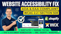 fix wcag accessibility eaa ada web compliance audit for shopify wix wordpress