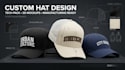 design custom trucker hat, snapback, cap with tech pack and mockups