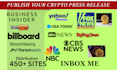 crypto press release writing, distribute PR, crypto promotion, cryptocurrency