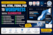 convert wix, HTML, figma, PSD to wordpress with elementor