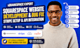 develop squarespace website, fix squarespace bugs, stripe setup, API integration
