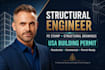 be your structural engineer pe stamp for structural drawing building USA permit