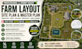 design homestead layout, farm layout, site plan, barn and orchard layout