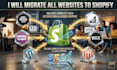 do wordpress website migration to shopify, wix squarespace migration to shopify