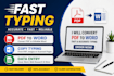 fast typing and PDF to word conversion