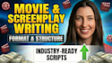 write screenplay, movie script, screenwriting and video script writing