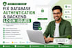 fix database authentication and backend login issues