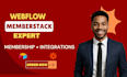 build webflow membership website, lms, and subscription website with memberstack