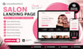 design squarespace salon landing page