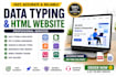 data entry, design and HTML static website, poster design