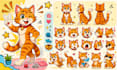 create cartoon sticker, unique sticker pack, digital chibi character pack