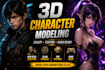 create action figure and 3d sculpting for 3d printing