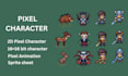 pixel art animation, top down pixel character sprite sheet, pixel animation