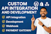 do rest api development integration and fixing in your website