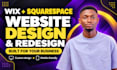 redesign squarespace, build squarespace website, redesign wix website, wix bug