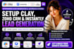 setup clay com, zoho crm lead generation instantly ai data outreachment clay