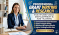 do grant writing and research for workforce development and job training