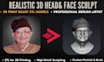 create realistic 3d head and face sculpt models for 3d printing in zbrush