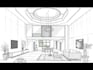 hand draw architectural interior and conceptual sketch