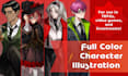 create character standee illustrations