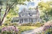 paint watercolor house portrait