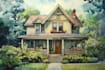 paint watercolor house portrait