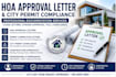 prepare hoa approval letter and city permit compliance documentation