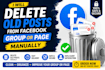 delete old posts from facebook group or page manually