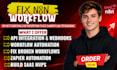 fix n8n workflow automation, api integration and ai agent workflow