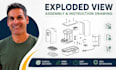 create exploded view, assembly drawing, product instruction illustration for man