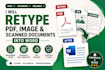retype PDF, image, and scanned documents into word
