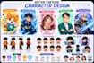 draw vector cartoon character design