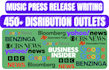 do UK US music press release writing, PR distribution submit PR, PR promotion