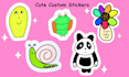 create cute hand drawn custom sticker designs