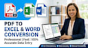 convert PDF to excel, data entry and clean up messy files