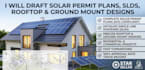 draft solar permit plans, slds, rooftop and ground mount designs